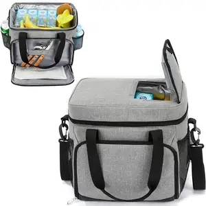 Leakproof Insulated Cooler Lunch Bag for Adult Men Women Tote Cooler Bag with Top Flip Lid, Multiple Pockets Lunch Bag