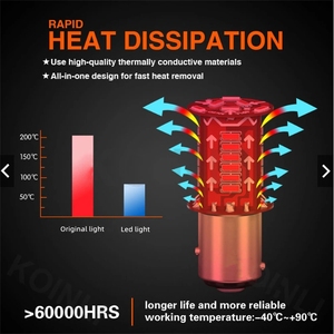 BAY15D P21/5W DRL đảo ngược đậu xe tín hiệu lần lượt dừng đuôi đèn nhấp nháy chức năng 1156 <span class=keywords><strong>1157</strong></span> phanh ánh sáng bóng đèn - Product Image 4