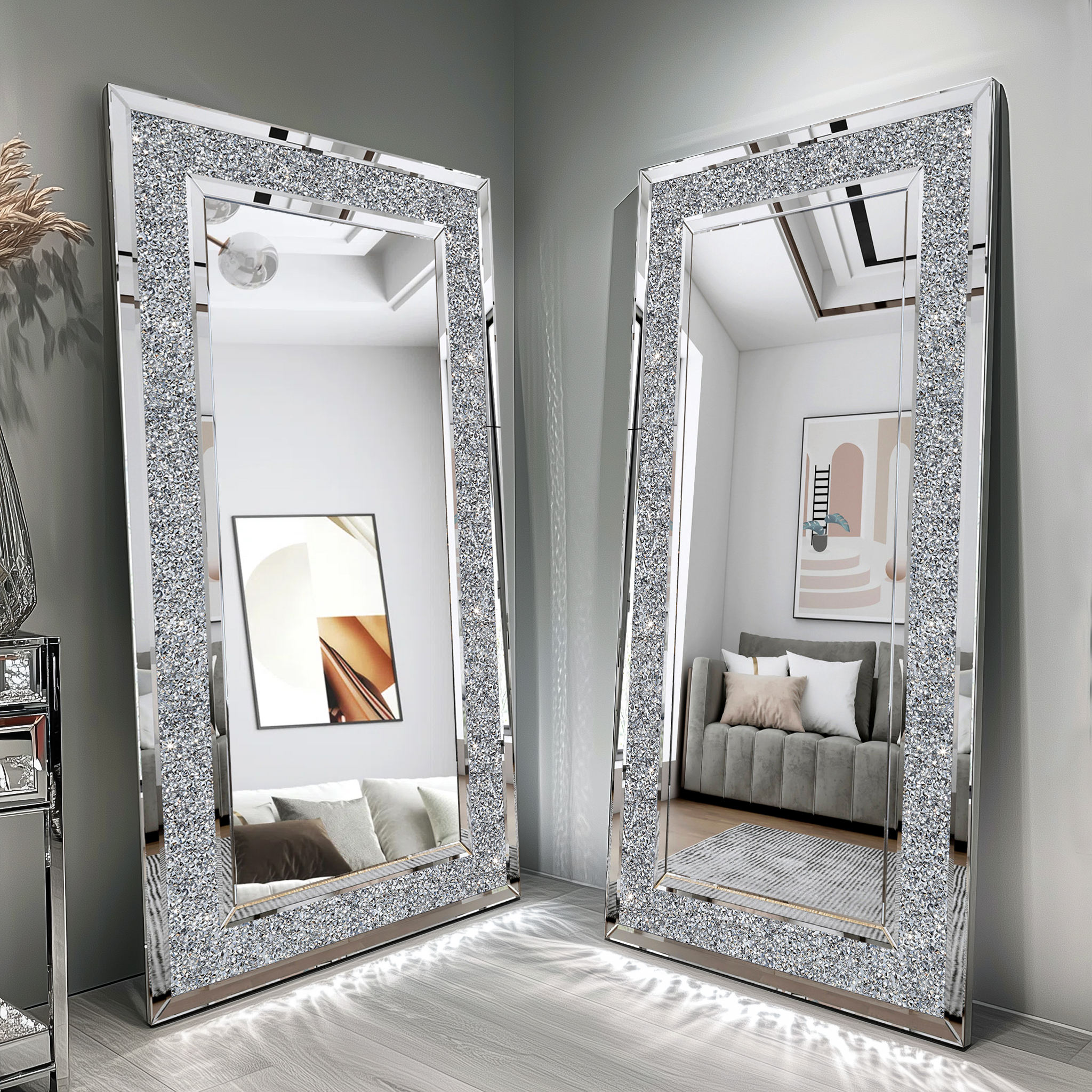 Shop Our Crystal Framed Mirrors Elegant Home Decor
