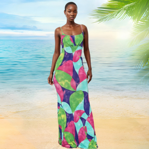 Robe longue d'été décontractée sans manches à imprimé floral pour femme, dernière tendance - Product Image 2