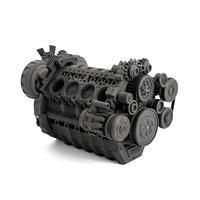 Modèle de moteur en acier inoxydable imprimé en 3D sur mesure, finement poli, prototypage rapide, alliages d'acier, série KS/matériaux Somos