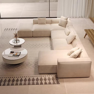 Canapé moderne de salon en tissu velours Canapé d'angle en forme de L Canapé d'angle Canapé modulable - Product Image 2