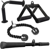 Ensemble de sept poignées d'entraînement légères et creuses pour exercices de force, ensemble de tirages haut/bas pour machine à câble, accessoires d'équipement de fitness