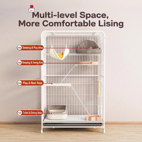 Cage pour chat avec roues, villa pour chat d'intérieur extra-large avec bac à litière, maison pour chat et enclos pour chat