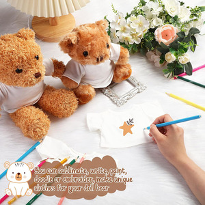 8744 Peluches Suaves para Sublimación DIY, Ositos de Peluche Pequeños con Camisetas Lisas para Personalizar, Muñecos Abrazables para Regalos Infantiles - Product Image 4