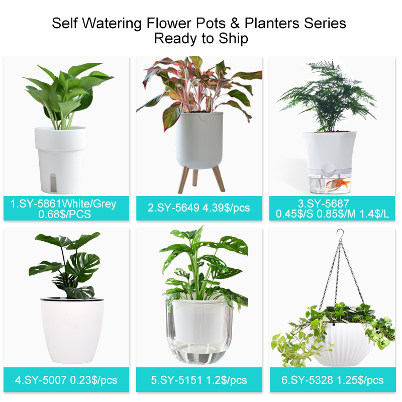 Modern Small Round Self-Watering Planter Pot for Indoor Plants - View 3