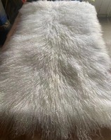 Luxe véritable tapis de fourrure mongole peau bouclés tibétain agneau en peau de mouton couverture plaque poupée perruque housse de canapé qualité supérieure fourrure bouclée