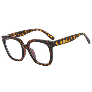 Euro-American <strong>Square</strong> Eyeglasses <strong>Gold</strong> Studded Perforated Design Anti-Blue Light Plain Lenses Instagram-Trendy <strong>Frames</strong> - Product Image 5