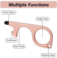 Outil d'ouverture de porte sans contact Bouton d'ouverture de porte sans contact Poussoir rétractable Porte-clés Outil Stylet Conseils Outil de clé sans contact