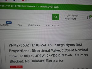 วาล์วควบคุมทิศทางแบบสัดส่วน NEW Argo Hytos PRM2-063Z11/30-24E1K1, 7.9GPM - Product Image 4