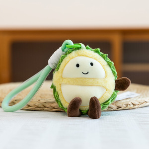 Porte-clés en peluche super doux en forme de fruits et légumes, avec rembourrage en coton PP, design de dessin animé, jouet anti-stress unisexe, vente en gros - Product Image 3