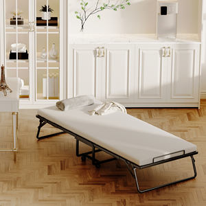 Estructura de <span class=keywords><strong>Cama</strong></span> Plegable de Acero Resistente, Tamaño Completo, Ajustable, Diseño Moderno para Ahorrar Espacio en la Escuela y la Sala de Estar - Product Image 4