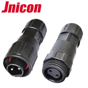 Jnicon conector elétrico circular, à prova d' água, m16 2pin, conector de cabo de solda