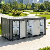 Toilettes portables Goeasy Modern à 3 postes, conteneurisées, avec revêtement antidérapant, écologiques, mobiles et préfabriquées pour l'école et les parcs
