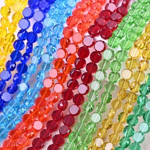 Perles en verre soufflé à la chalumeau, facettées plates, circulaires, en forme de tambour, 4mm, 6mm, 8mm, pour la fabrication de bijoux - Product Image 1