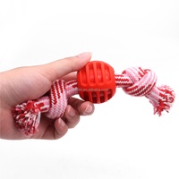 Jouet à mâcher en corde de nylon écologique pour chien, rayé, avec balle en caoutchouc, interactif, rond, pour la santé dentaire, résistant aux morsures