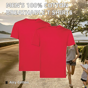 เสื้อยืดผู้ชายลำลองถักนิตติ้ง 180 GSM ผ้าฝ้าย 100% เป็นมิตรกับสิ่งแวดล้อม คุณภาพสูง ระบายอากาศได้ดี รับสกรีนโลโก้ หลายสี รับผลิตแบบ OEM ขายส่ง - Product Image 2
