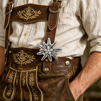Accessoires médiévaux et de la Renaissance, Broche épinglée Edelweiss pour l'Oktoberfest et les festivals bavarois