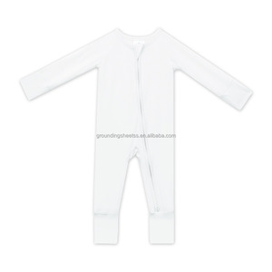 Combinaison de sommeil pour bébé en bambou biologique, double <span class=keywords><strong>fermeture</strong></span> <span class=keywords><strong>éclair</strong></span>, sans pieds, certifiée GOTS - Product Image 3