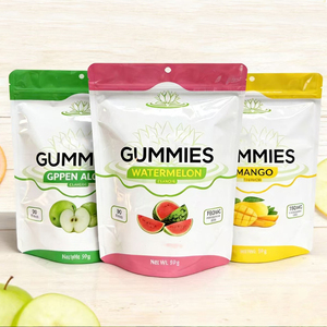 Sacs en plastique personnalisés papier d'aluminium 99g bonbons aux fruits vitamines gummy cookie sac à fermeture éclair debout avec trou de suspension - Product Image 2