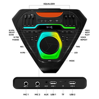 Altavoz para Fiestas Modelo Privado 4*12 Pulgadas para V5.0, 130W RMS, Batería de 11.1V 9000mAh, Carga Inalámbrica, USB, SD, FM, Control Remoto