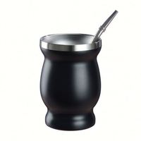 Ensemble de tasses à yerba maté modernes et portables en gourde naturelle de 8 oz avec logo personnalisé, bombilla, brosse et impression sérigraphiée