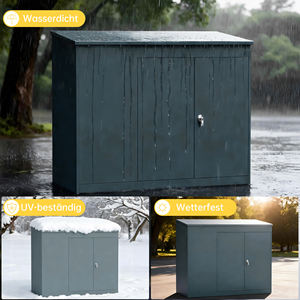 Abri <span class=keywords><strong>de</strong></span> rangement pour vélos en acier galvanisé, abri <span class=keywords><strong>de</strong></span> jardin pour vélos, casier à vélos hautement sécurisé, boîte à vélos résistante aux intempéries avec <span class=keywords><strong>toit</strong></span> incliné - Product Image 5