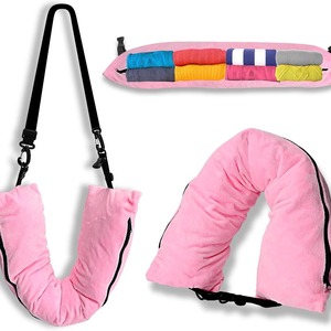 Almohada de viaje en forma de U, 28x26x14cm, soporte suave de felpa para el cuello, para dormir en avión y coche - Product Image 5