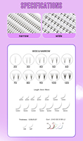 Extensions de cils pré-faites en volume, base pointue, 3D, 5D, 12D, 0,05 mm, 0,07 mm, fournisseur de cils en volume pré-faits, cils en soie faits à la main, étroits, pré-faits en volume