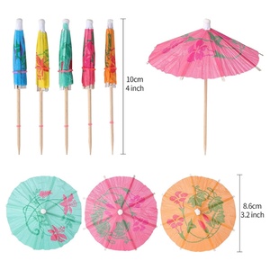 Palillos decorativos para cócteles y postres, con diseño de sombrilla, de papel, con mango de madera, con estructura de metal y madera, plegables, novedosos, manuales, para restaurante, bar y fiestas - Product Image 6