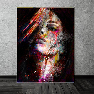 Abstrait Graffiti <span class=keywords><strong>Art</strong></span> Peintures Murales Impression Sur Toile Pop <span class=keywords><strong>Art</strong></span> Toile Belle Fille Femmes Portrait Photo <span class=keywords><strong>Art</strong></span> - Product Image 5