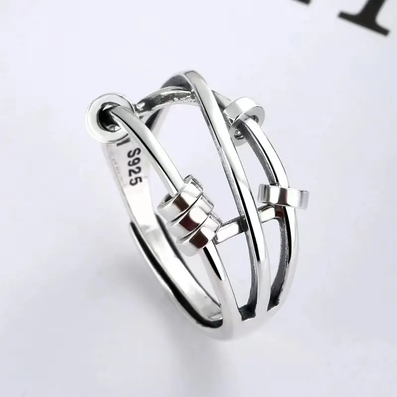 2023 jewelry adjustable rings fashion luxury 3 layers ring jewelry women 925 sterling silver