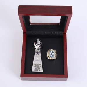 Anillos de Campeonato de los <span class=keywords><strong>Dallas</strong></span> Cowboys de la <span class=keywords><strong>NFL</strong></span>, Juego de 5 Anillos con Incrustaciones de Oro de 18K, Estilo de Anillo de Compromiso y Boda, con Logotipo de Trofeo - Product Image 5