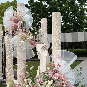 Dekorasi adegan pernikahan latar belakang aula perjamuan desain baru Organza berlipat kaku Aksesori kain Tulle keras - Product Image 4