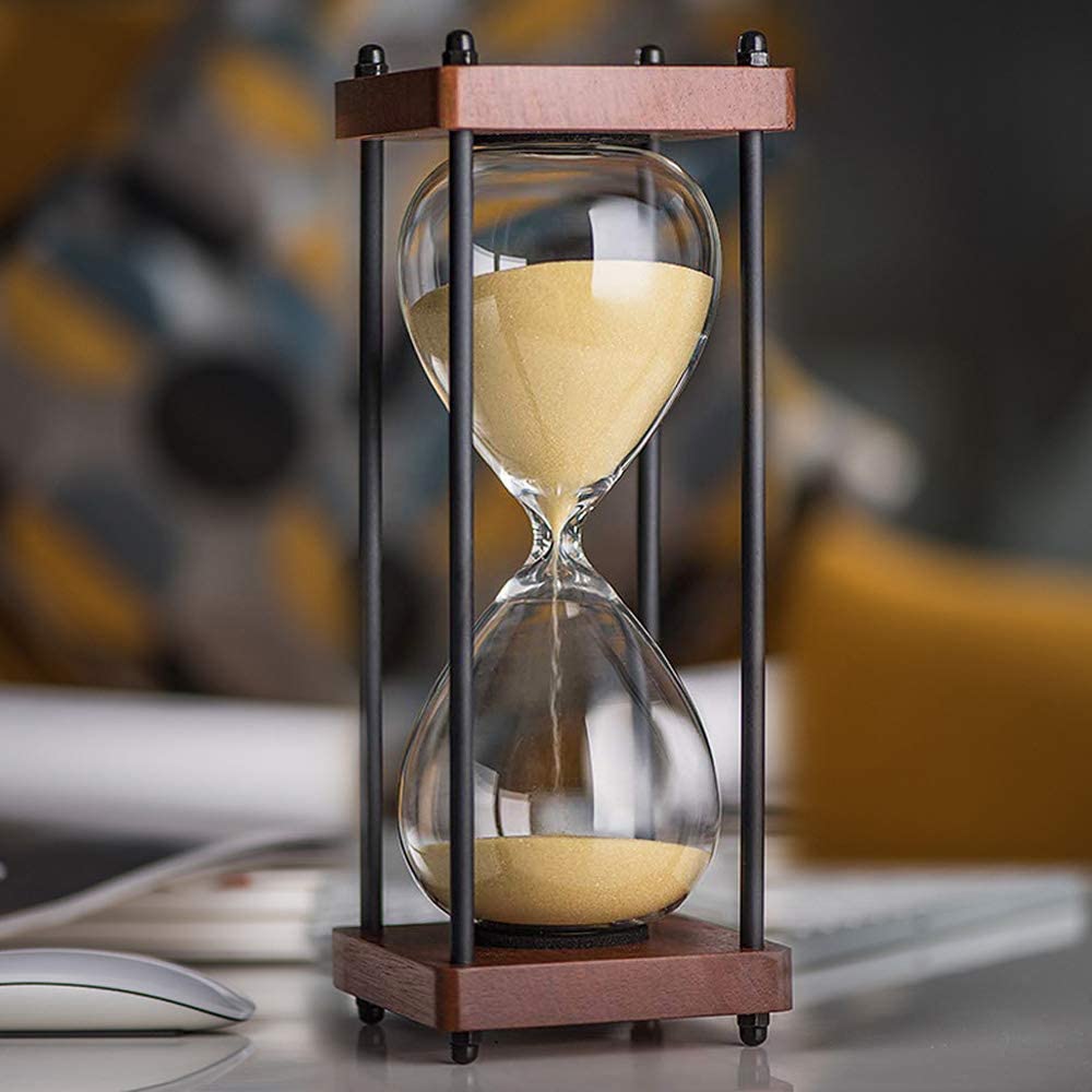 Große Sanduhr Timer 60 Minuten dekorative Holz Sandglas mit farbigem Sand