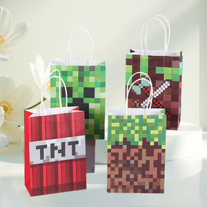 Bolsa de regalo de papel impresa con logotipo personalizado de píxeles del alfabeto TNT colorido, nuevo bolso de moda para jugadores de <span class=keywords><strong>Minecraft</strong></span> - Product Image 2