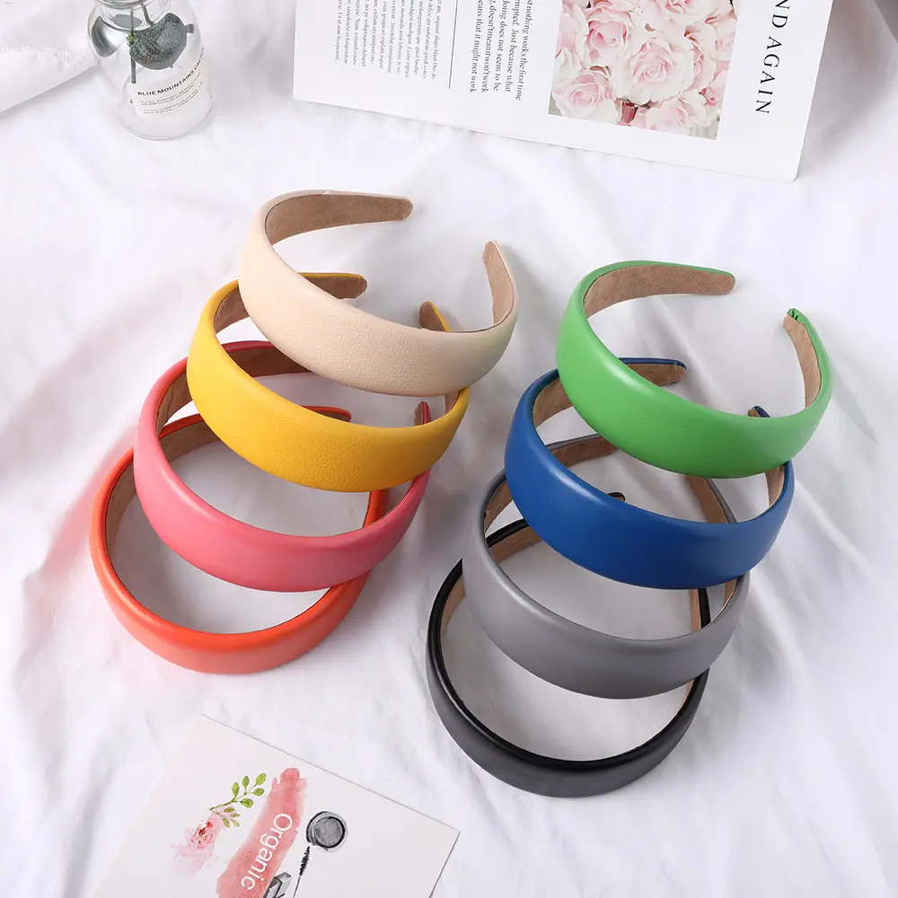 Hot 34 Colors Lady Solid Colors Satin Hair Band Plain Alice Headband Women 1 Inch Wide Hairband Ribbon DIY Kids Hair Accessories