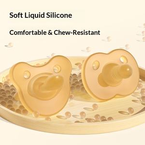 Sucette pour bébé en silicone super doux, sommeil du nouveau-né, 0-24 mois, anti-flatulences, jour et <span class=keywords><strong>nuit</strong></span>, double usage, artefact, débit moyen, standard - Product Image 4