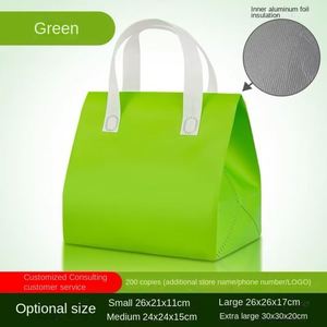 Disposable Insulated Non-woven Food Cake Cooler Bag Foldable Portable Takeout Bag with Zipper Closure - Product Image 2