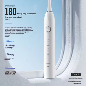 <span class=keywords><strong>Brosse</strong></span> à dents électrique sonique intelligente LED étanche IPX7 la plus vendue avec chargement Type-C, poils souples, 5 modes, double bouton de réglage de la force - Product Image 2