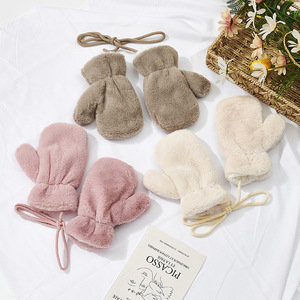 <strong>Children's</strong> Fingerless Thickened Fleece Lined Wool/Acrylic Jacquard Printed Elbow-Length Winter Beach Use Needle Detection <strong>Gloves</strong> - Product Image 2