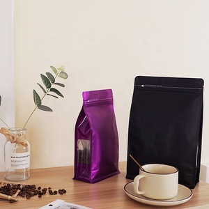 Gravure Imprimé 500 <span class=keywords><strong>GSM</strong></span> 1kg <span class=keywords><strong>Pochette</strong></span> à fond carré avec fermeture à glissière Valve <span class=keywords><strong>pour</strong></span> emballage de grains de café recyclable - Product Image 4