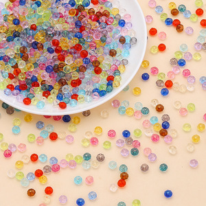 Acrylic Flat <b>Beads</b> 6mm Colored Transparent Loose Round <b>Beads</b> For Bracelet Making DIY Jewelry Accessories Bulk Wholesale - Product Image 1
