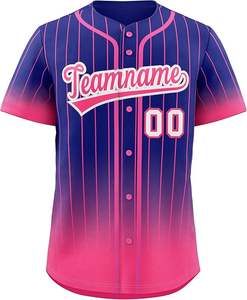 Tontons Factory Custom Transferencia de calor Impreso Transpirable Tallas grandes Camiseta de béisbol Azul Unisex Antibacteriano Secado rápido - Product Image 5