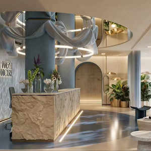 Modern Hair Salon Furniture with LED Lighting | Custom Luxury Beauty Hair Shop Interior Design & Fashion Spa Beauty Salon Decor - Product Image 1