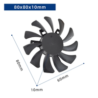 Kipas DC Tanpa Bingkai OEM ODM 80x80x10mm 12V dengan Bantalan Bola, Kipas Aliran Aksial Tahan Lama untuk Kabinet Lampu Tanam