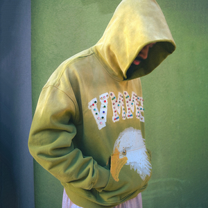 Sudaderas con Capucha <span class=keywords><strong>Ventor</strong></span> 100% Algodón con Pedrería, Sudaderas de Algodón Grueso con Efecto Desgastado por el Sol y Lavado Ácido Vintage para Hombre - Product Image 3