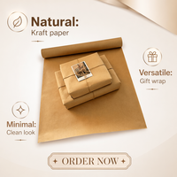 Papier d'emballage kraft de style Instagram de qualité supérieure, résistant aux déchirures, découpe personnalisable, enroulé pour l'emballage floral et cadeaux