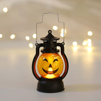 Lampe Citrouille LED Portable d'Halloween, Style Lampe à Huile Rétro, Décoration d'Ambiance pour Bar, Maison Hantée, Fête