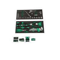 Ensemble d'outils à main 09958, kit de réparation mécanique de 43 pièces (inclut une boîte à outils en métal à deux tiroirs)